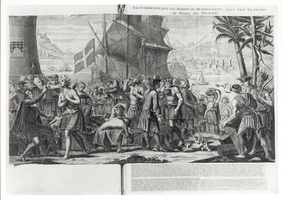 Trade between Mexican Indians and the French at the Port of Mississippi by French School